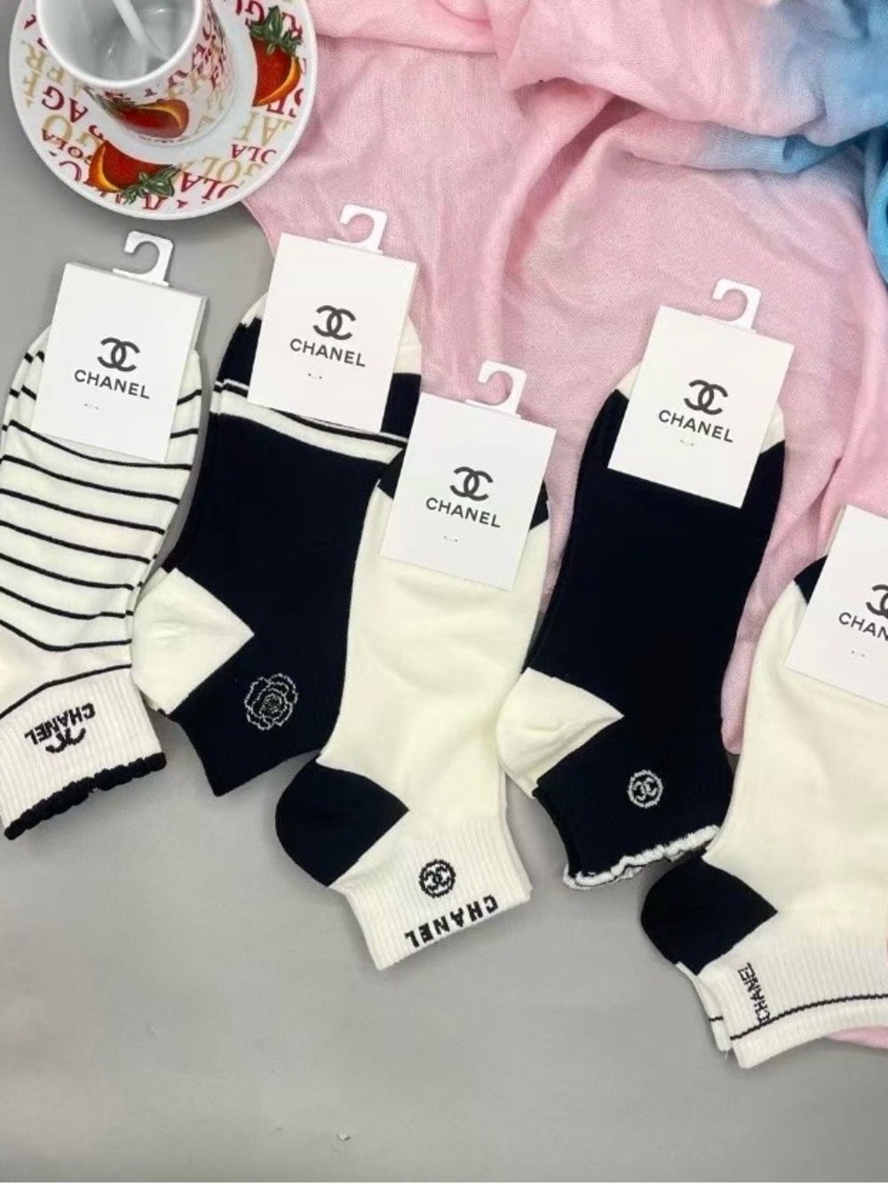 Black & White Ankle Socks - Pack of 5